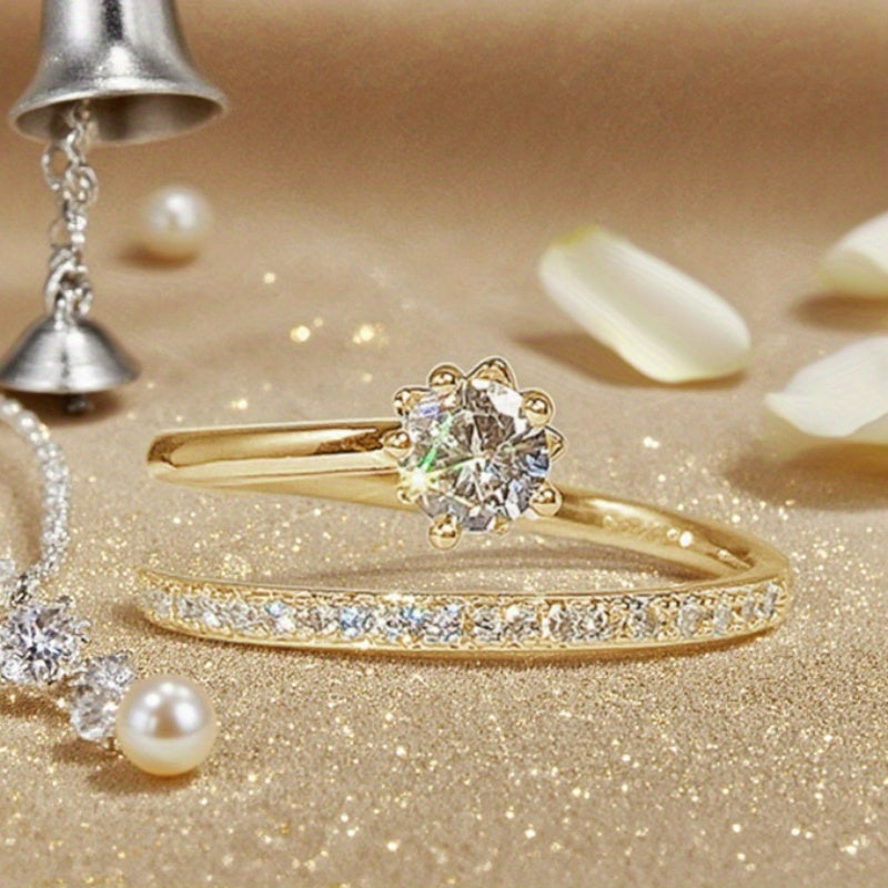 Glow Ring in Zirconium with White Gold Plating