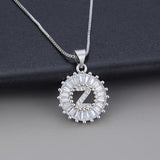 White gold necklace with initial "Z" and zirconia