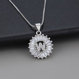 White gold necklace with initial "Z" and zirconia