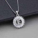 White gold necklace with initial "Z" and zirconia