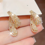 White Gold Cascade Earrings