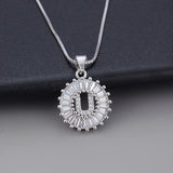 White gold necklace with initial "Z" and zirconia