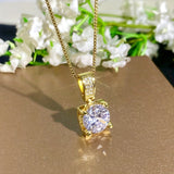 White gold necklace with cubic zirconia pendant