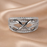 "Infinite" Ring in White Gold Plated Zirconium