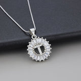 White gold necklace with initial "Z" and zirconia