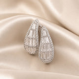 White Gold Cascade Earrings
