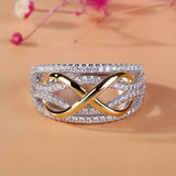 "Infinite" Ring in White Gold Plated Zirconium
