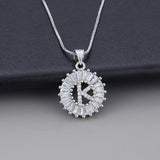 White gold necklace with initial "Z" and zirconia