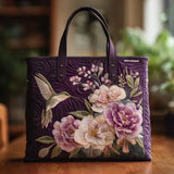 Handcrafted Quilted Bag - Hummingbirds and Orchids