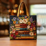 Handmade Bag - Floral Pattern and Books