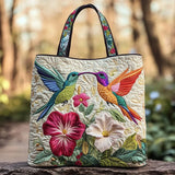 Padded Bag - Hummingbird and White Flowers