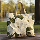 Handcrafted Quilted Bag - Elegant Lilies