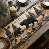 Padded Table Runner - Family of Black Bears