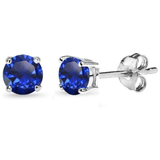 Classic Sapphire Stud Earrings | White Gold