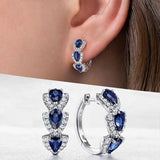 Royal Crown Sapphire Earrings | White Gold