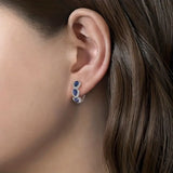 Royal Crown Sapphire Earrings | White Gold