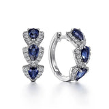 Royal Crown Sapphire Earrings | White Gold