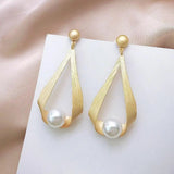Earrings with Crystals and Round Pearls