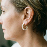 Retro earrings with white pearl