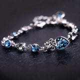 Ocean Heart Sparkle Bracelet | White Gold