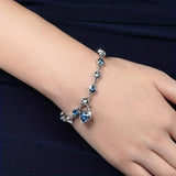Ocean Heart Sparkle Bracelet | White Gold