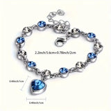 Ocean Heart Sparkle Bracelet | White Gold