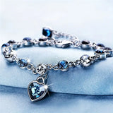 Ocean Heart Sparkle Bracelet | White Gold