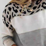 Diane | Knitted Jumper with Leopard Accent