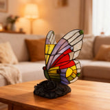 Multifarbene Tischlampe mit Schmetterlingsmuster