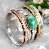 Accent Ring with Silver, Gold, and Rose Gold Bezel