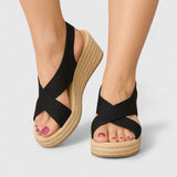 Bellany - Cross-strap Wedge Sandals