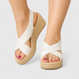 Bellany - Cross-strap Wedge Sandals