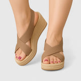 Bellany - Cross-strap Wedge Sandals