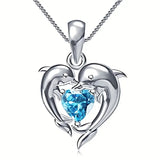 Ocean Heart Necklace Twins | White Gold