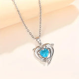 Ocean Heart Necklace Twins | White Gold