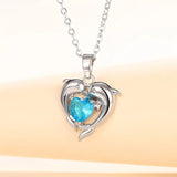 Ocean Heart Necklace Twins | White Gold