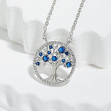 Sapphire Tree of Life Necklace | White Gold