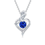 Heart-shaped sapphire necklace | White gold