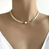 Greek necklace with gold pearl
