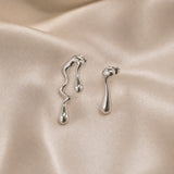 Irregular Drop Earrings in White Gold