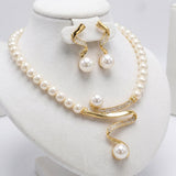 Natural Pearl Gift Set: Necklace and Earrings