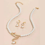 Natural Pearl Gift Set: Necklace and Earrings