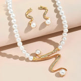 Natural Pearl Gift Set: Necklace and Earrings