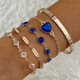 Aveline Nordic Blue Bracelet Set | Gold