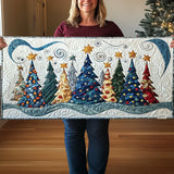 Padded Table Runner - Landscape with Snowy Pines