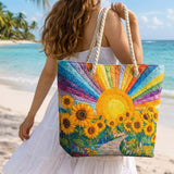 Sac de Plage Fait Main | Soleil Arc-en-Ciel
