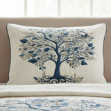 Housse de Coussin Matelassée - Sérénité Bleue