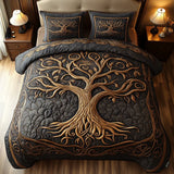 3-Piece Padded Bed Set - Golden Harmony