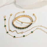 Set of Green Gemstone Bracelets