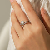 White Gold Starry Sky Zirconium Ring